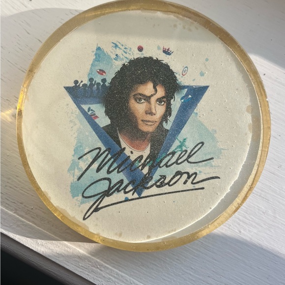 Set of (3) Vintage Michael Jackson Acrylic Coasters - Picture 3 of 7